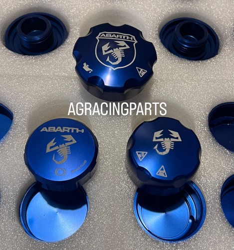 Tappi alluminio blu abarth500 - alluminio,